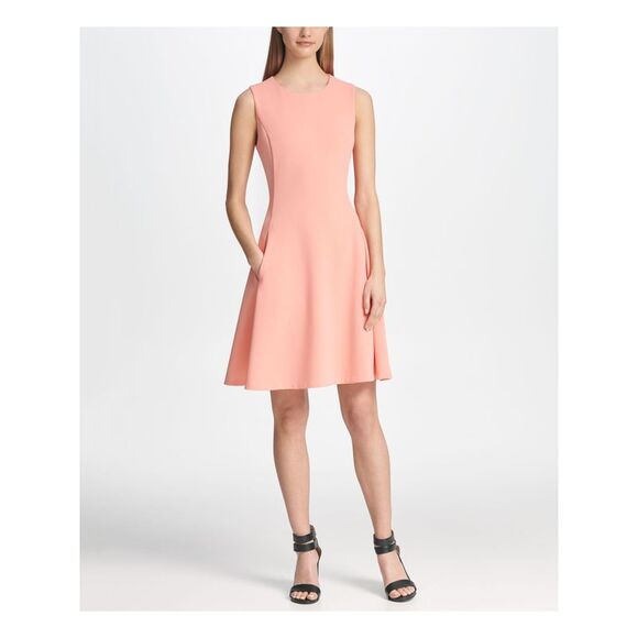BARBOUR Womens White Smocked Pocketed Buttoned Striped Sleeveless Square Neck Above The Knee Fit + Flare Dress